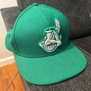 Green Fitted Cleveland Indians hat